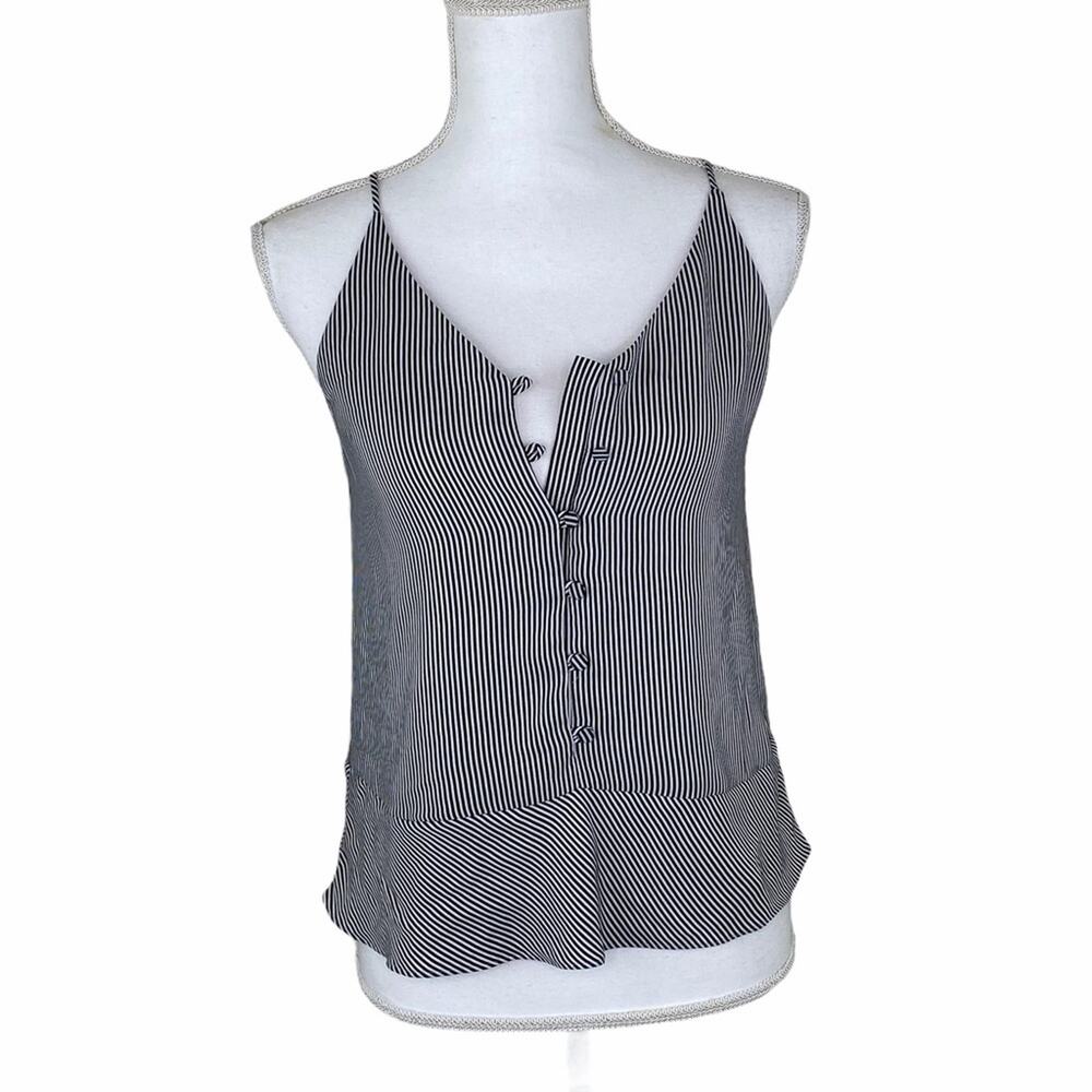 LOFT Sleeveless Blouse Ivory Black Size XSP‎
